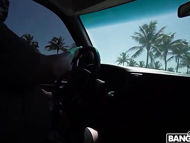 Surfer girl with pierced nipples Jordan Maxx gets picked up in Miami