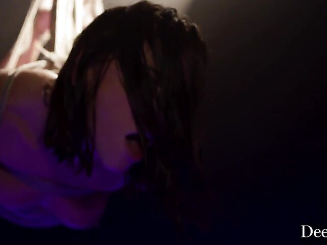 Suspended Adriana Chechik anal bondage with Seth Gamble