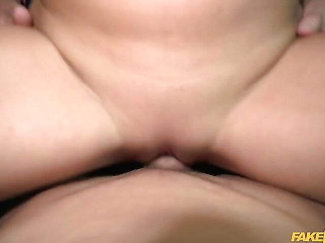 Czech taxi fuck in the backseat with shaved MILF Elisa Tiger