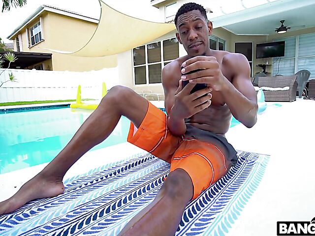 Destiny Cruz's well hung black stepdad gives her pussy a try by the pool