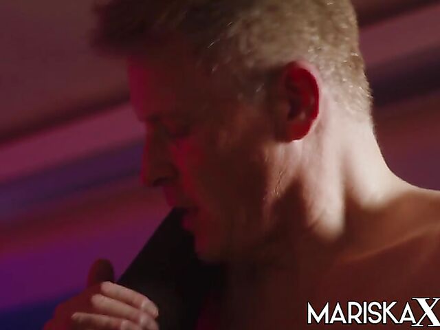 Interracial massage and cum on Asia Rae's skinny black pussy