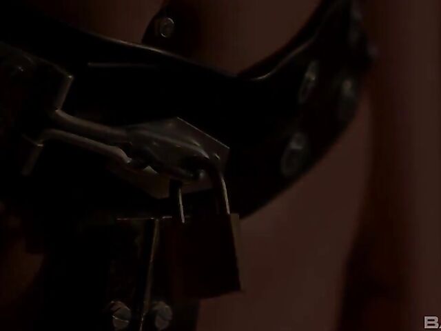 Erotica sex with busty natural Candy Alexa who comes over to get her chastity belt removed