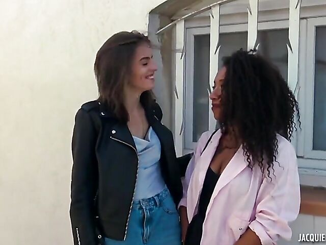 Interracial French three-way with dirty friends Swann and Alba