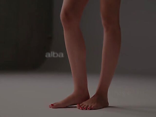 Hegre Art erotic solo photoshoot backstage with slender nude model Alba
