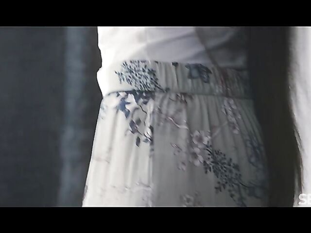 Sensual morning wake up with skinny small tits brunette Jenny Doll