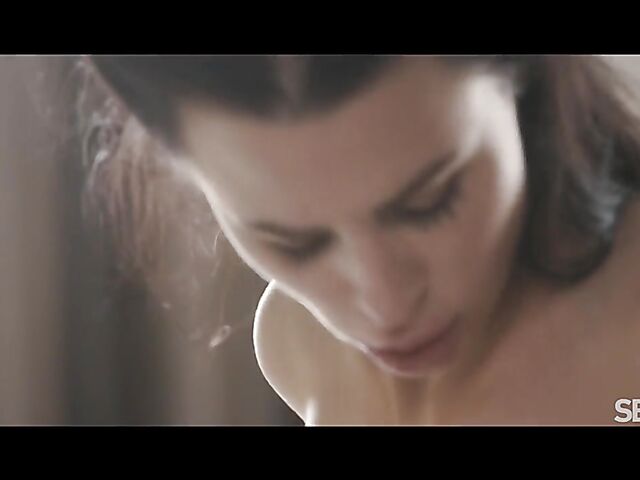 Sensual morning wake up with skinny small tits brunette Jenny Doll