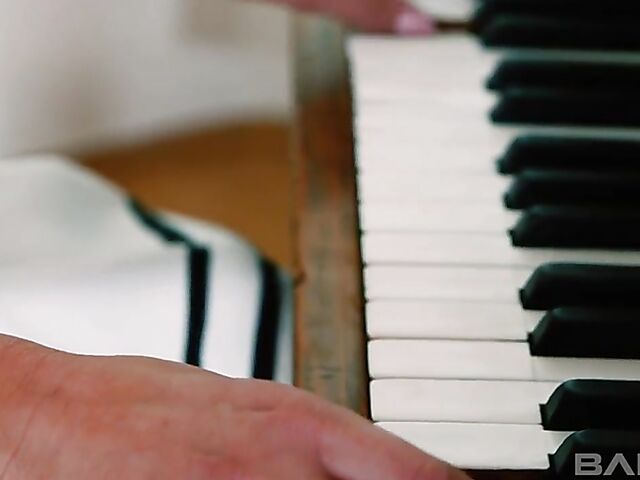 Young brunette Leanne Lace feels horny every time she plays the piano