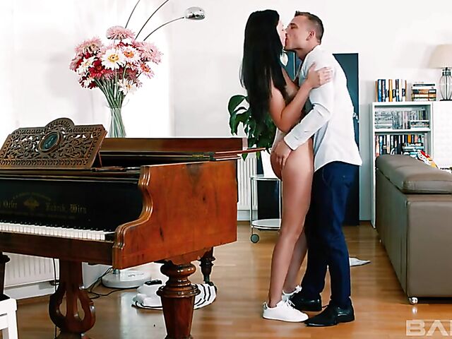 Young brunette Leanne Lace feels horny every time she plays the piano