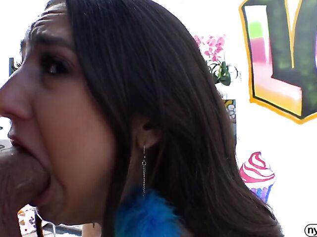 Oiled anal close up with cute faced Eliza Ibarra