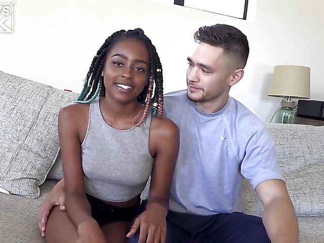 Interracial black girl white guy porn with Destiny Mira and Ricky Owen