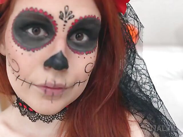 Kaira Love turns Halloween party into anal gang bang