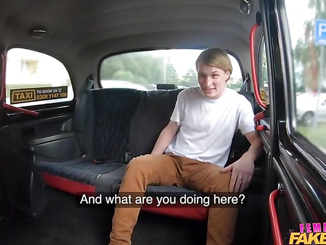 Boy's taxi sex experience with MILF cab driver Billie Star