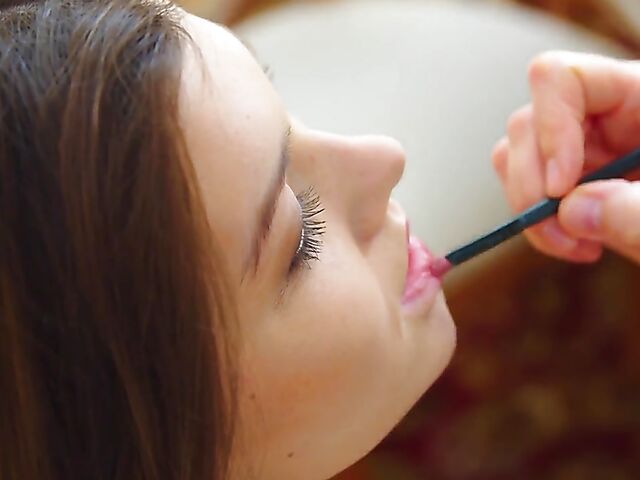 Hot babe Stefania getting ready for a nude photoshoot