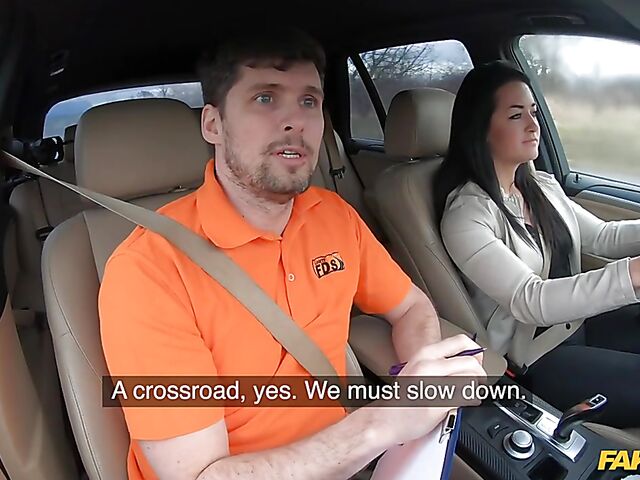 Car fuck after driving test with hot student Sofia The Bum