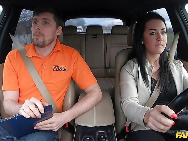 Car fuck after driving test with hot student Sofia The Bum