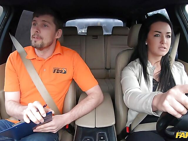 Car fuck after driving test with hot student Sofia The Bum