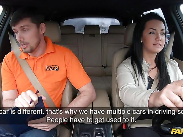 Car fuck after driving test with hot student Sofia The Bum