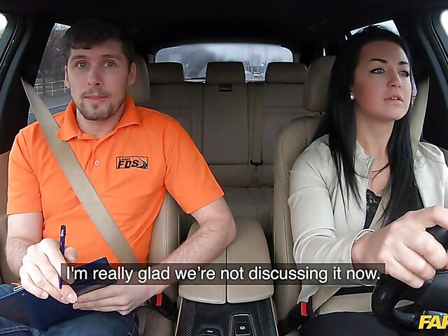 Car fuck after driving test with hot student Sofia The Bum