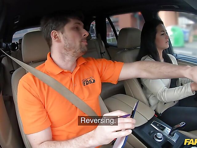 Car fuck after driving test with hot student Sofia The Bum