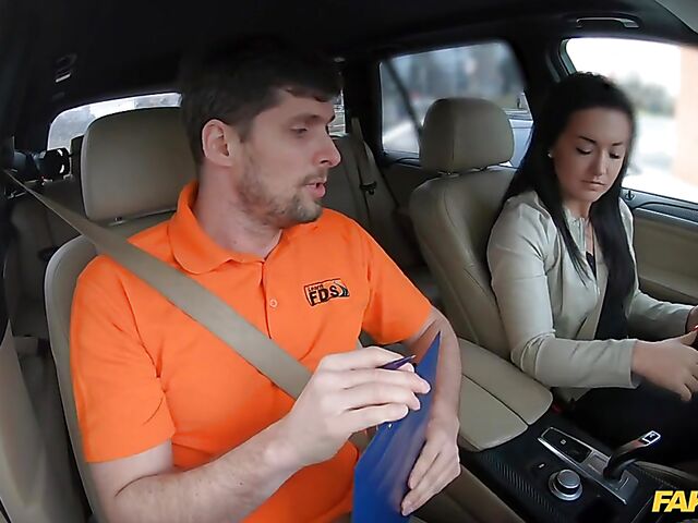 Car fuck after driving test with hot student Sofia The Bum