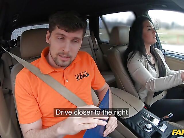 Car fuck after driving test with hot student Sofia The Bum