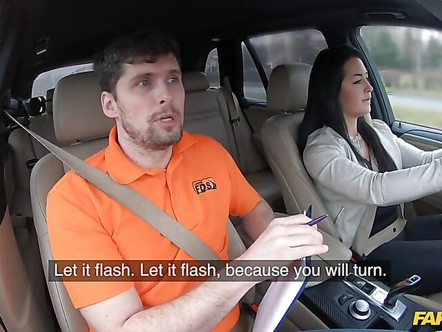 Car fuck after driving test with hot student Sofia The Bum