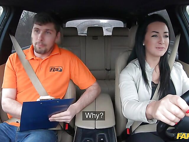 Car fuck after driving test with hot student Sofia The Bum
