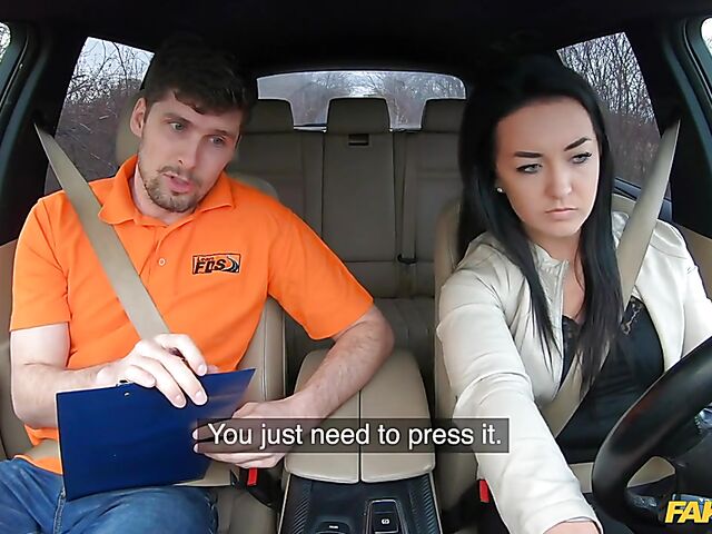 Car fuck after driving test with hot student Sofia The Bum