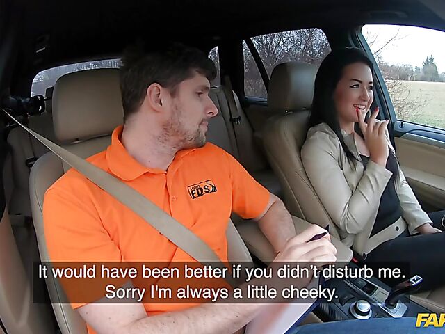 Car fuck after driving test with hot student Sofia The Bum