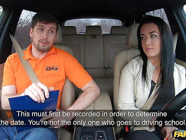 Car fuck after driving test with hot student Sofia The Bum