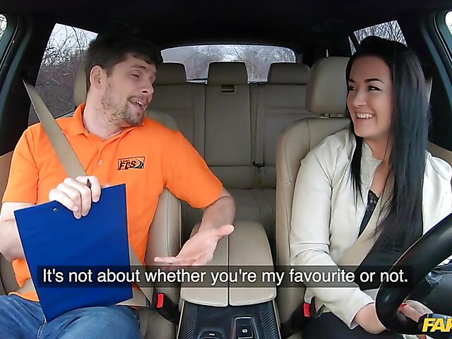 Car fuck after driving test with hot student Sofia The Bum