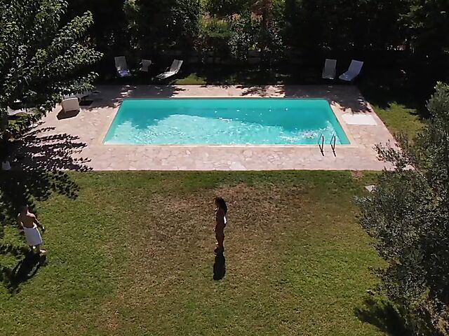 Hot summer outdoor sex in the backyard with big boobed bikini babe Atlantis