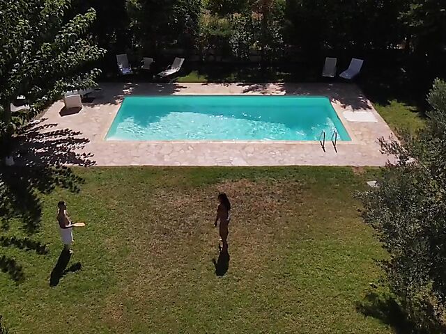 Hot summer outdoor sex in the backyard with big boobed bikini babe Atlantis