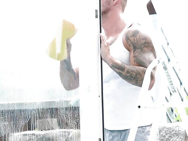 Busty Angel Wicky and thee hot studs in airtight big tits gangbang with DP