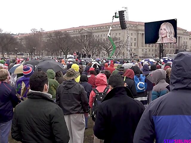 Skinny blonde with glasses Emma Hix earns her stepbrother's vote