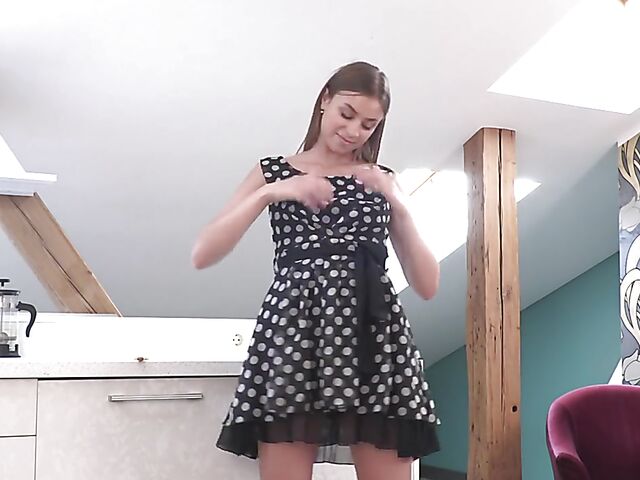 Nubile skinny solo girl fingering with a passion featuring Kikko