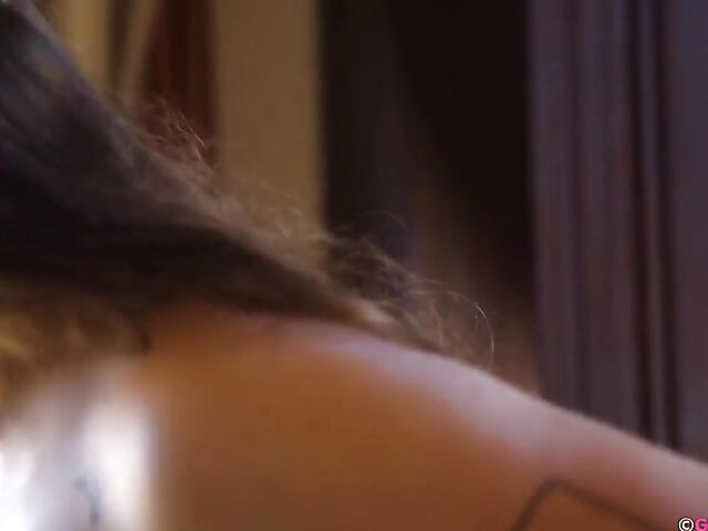 Natural lesbian trio Eva May, Juno Pixie, and Faye