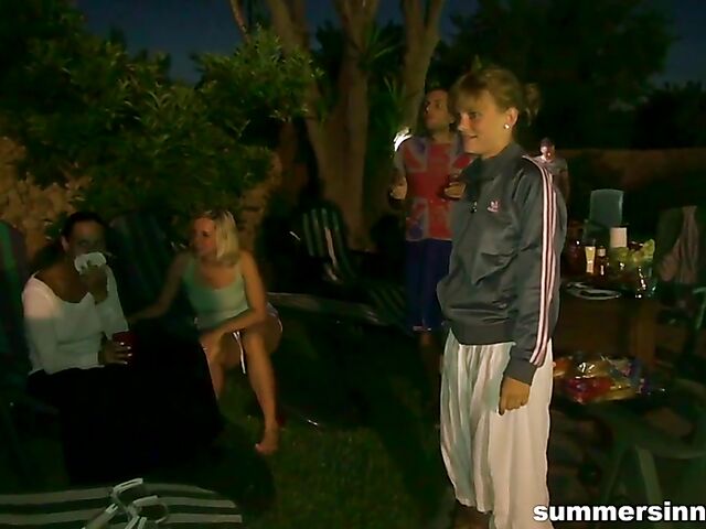 BBQ by the pool and drunk sex party after dark with dirty Nikki