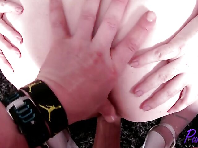 POV chubby girl Ashley Ace blowjob and doggystyle