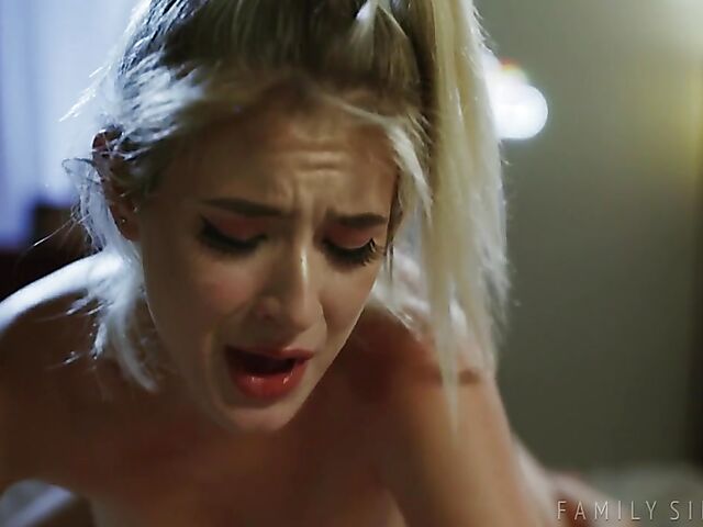 Young petite stepsister Jessie Saint is all grown up and needs a cock