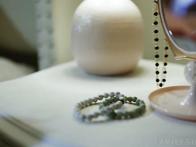 Young petite stepsister Jessie Saint is all grown up and needs a cock