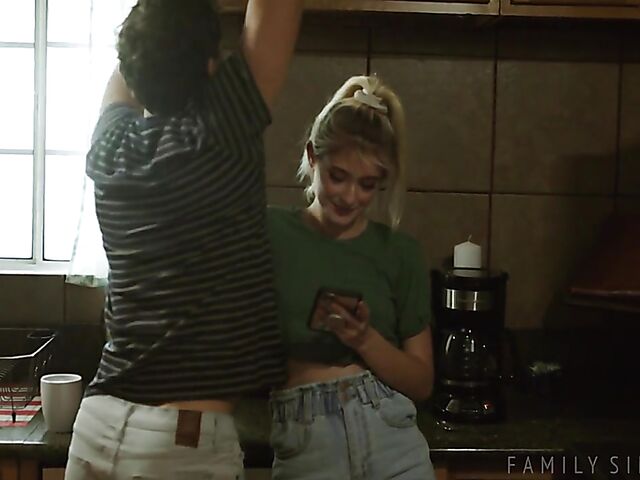 Young petite stepsister Jessie Saint is all grown up and needs a cock