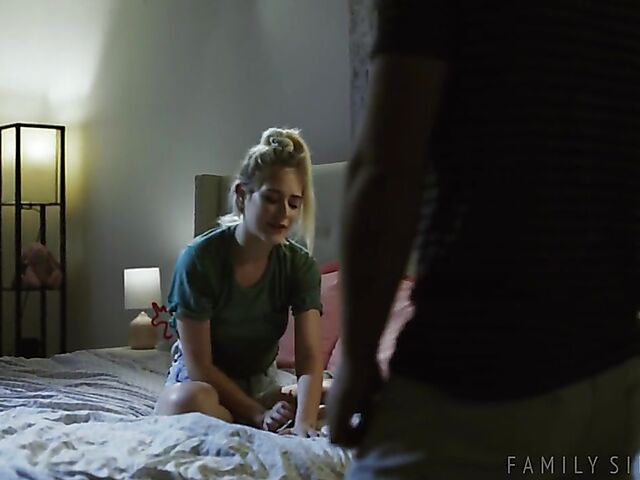 Young petite stepsister Jessie Saint is all grown up and needs a cock