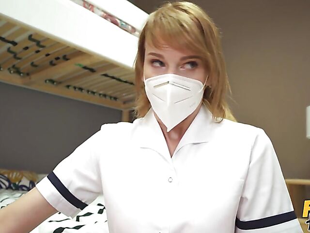 Safe FFM threesome in the fake hostel with Jennifer Mendez and Ariela Donovan