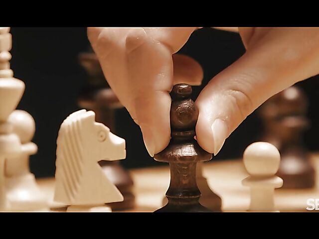 Emylia Argan playing chess and riding cock in the dark