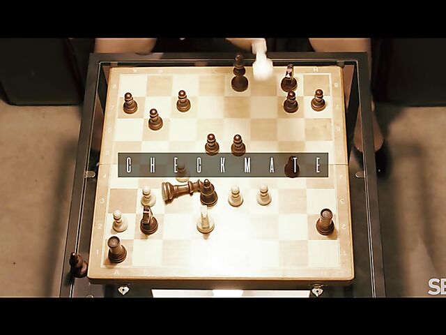 Emylia Argan playing chess and riding cock in the dark