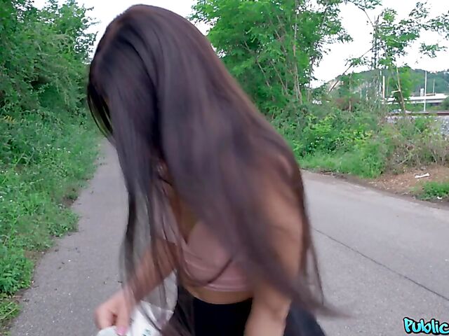 Point of view sex for money in the woods with Katy Rose