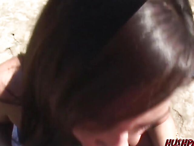 Outdoor blowjob from your point of view in the mountains with Marynetta