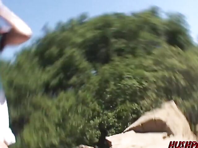 Outdoor blowjob from your point of view in the mountains with Marynetta