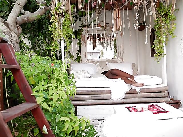 Ebony pussy solo with fully nude Hegre model Katherina